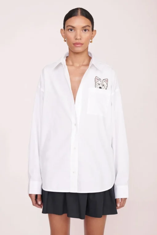 CUSTOM STAUD x C.BONZ CLASSIC OVERSIZED SHIRT  WHITE