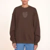 CUSTOM STAUD x C.BONZ OVERSIZED SWEATSHIRT  BROWN