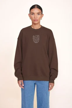 CUSTOM STAUD x C.BONZ OVERSIZED SWEATSHIRT  BROWN