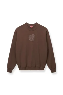 CUSTOM STAUD x C.BONZ OVERSIZED SWEATSHIRT  BROWN
