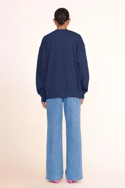 CUSTOM STAUD x C.BONZ OVERSIZED SWEATSHIRT  NAVY