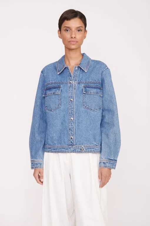 CUSTOM STAUD x C.BONZ OVERSIZED RYAN DENIM JACKET  MEDIUM WASH