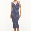 DANA DRESS  NAVY MICRO STRIPE