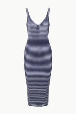DANA DRESS  NAVY MICRO STRIPE