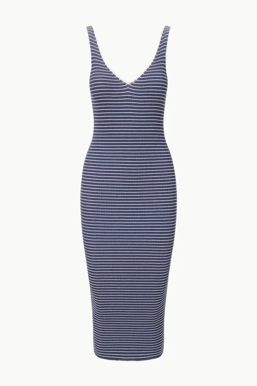 DANA DRESS  NAVY MICRO STRIPE