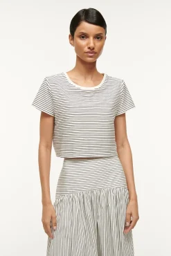 DEAN T-SHIRT  IVORY MICRO STRIPE
