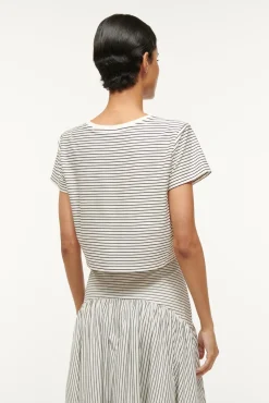DEAN T-SHIRT  IVORY MICRO STRIPE