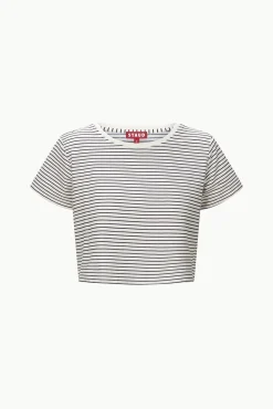 DEAN T-SHIRT  IVORY MICRO STRIPE