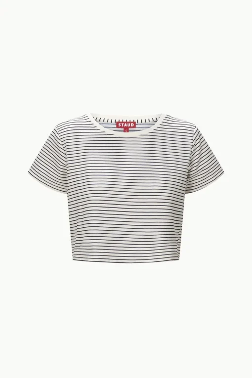 DEAN T-SHIRT  IVORY MICRO STRIPE