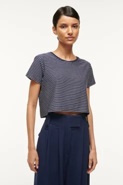 DEAN T-SHIRT  NAVY MICRO STRIPE