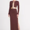 DELPHINE DRESS  DARK CHOCOLATE