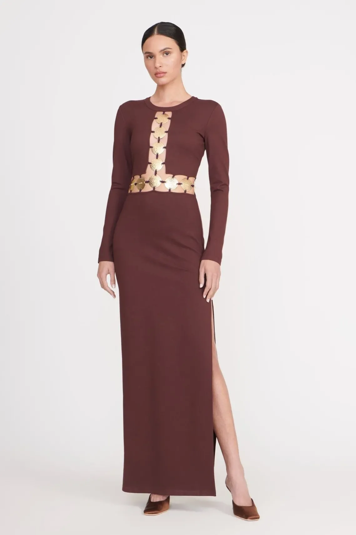 DELPHINE DRESS DARK CHOCOLATE