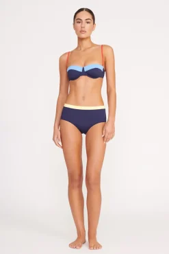 DEVON HIGH RISE BIKINI BOTTOM  NAVY COLORBLOCK