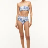 DEVON HIGH RISE BIKINI BOTTOM  BLUE TOILE