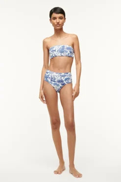 DEVON HIGH RISE BIKINI BOTTOM  BLUE TOILE