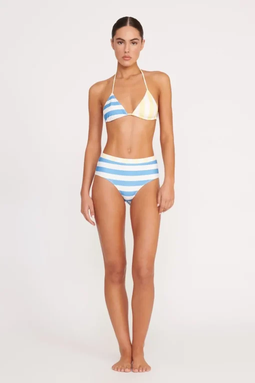 DEVON HIGH RISE BIKINI BOTTOM  BUTTERCUP SEASHORE STRIPE