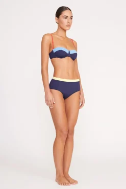 DEVON HIGH RISE BIKINI BOTTOM  NAVY COLORBLOCK