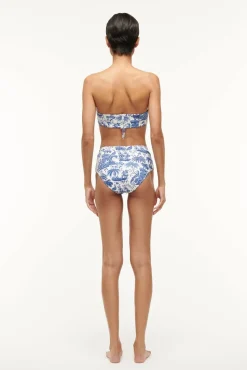 DEVON HIGH RISE BIKINI BOTTOM  BLUE TOILE