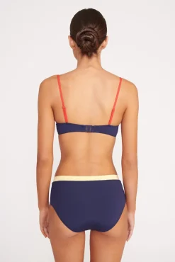 DEVON HIGH RISE BIKINI BOTTOM  NAVY COLORBLOCK