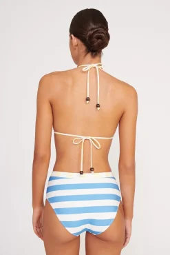 DEVON HIGH RISE BIKINI BOTTOM  BUTTERCUP SEASHORE STRIPE