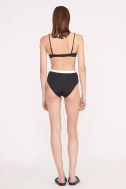 DEVON HIGH RISE BIKINI BOTTOM  BLACK WHITE