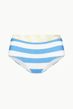 DEVON HIGH RISE BIKINI BOTTOM  BUTTERCUP SEASHORE STRIPE