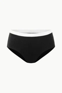 DEVON HIGH RISE BIKINI BOTTOM  BLACK WHITE