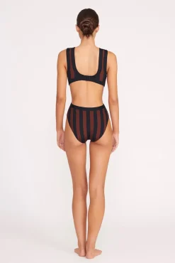 DOLCE ONE PIECE  BLACK TAN SEASHORE STRIPE