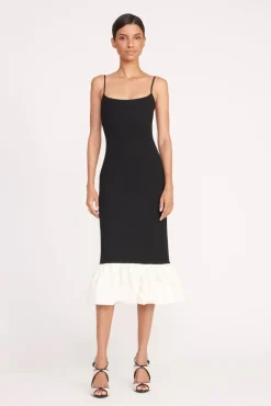 FARIDAH DRESS  BLACK IVORY