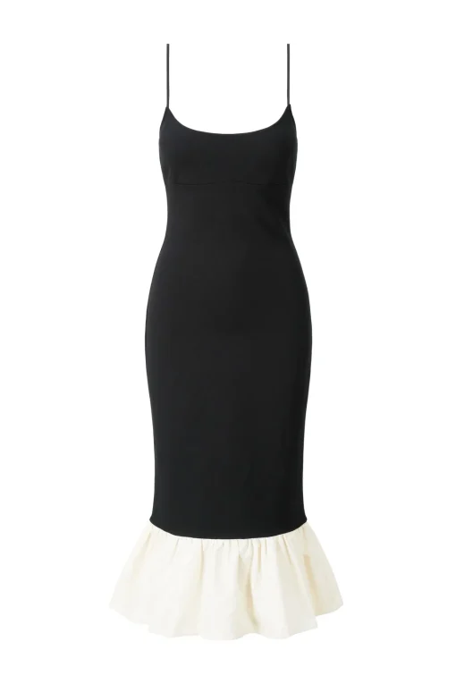 FARIDAH DRESS  BLACK IVORY