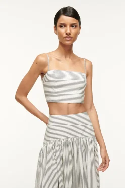 FEDERICO TOP  IVORY MICRO STRIPE
