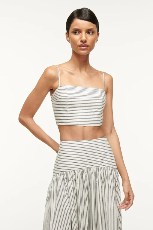 FEDERICO TOP  IVORY MICRO STRIPE