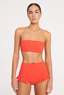 FLOURISH HIGH RISE BIKINI BOTTOM  RED ROSE