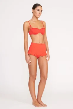 FLOURISH HIGH RISE BIKINI BOTTOM  RED ROSE