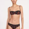 GEMMA BIKINI BOTTOM  BLACK TAN SEASHORE STRIPE