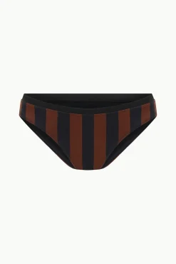 GEMMA BIKINI BOTTOM  BLACK TAN SEASHORE STRIPE