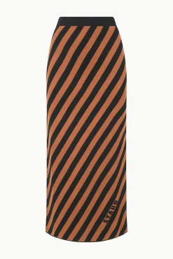 GIOVANNI SKIRT  BLACK TAN SEASHORE STRIPE