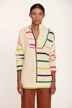 HAMPTON SWEATER  CREME RAINBOW MULTI