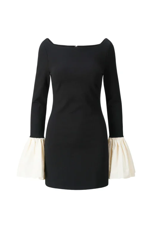 HAWTHORNE DRESS  BLACK IVORY