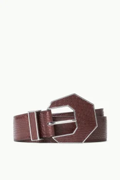 INLAY BUCKLE BELT  MAHOGANY