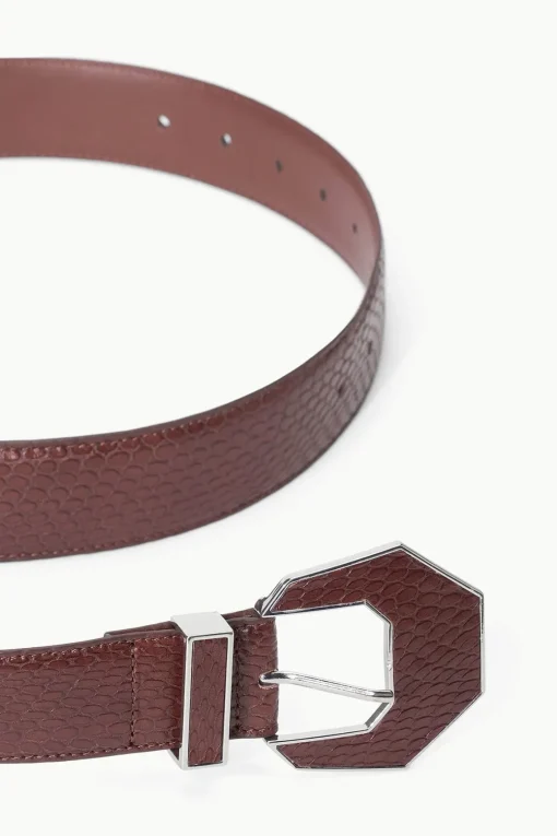 INLAY BUCKLE BELT  MAHOGANY