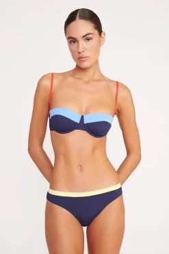 JO BALCONETTE BIKINI TOP  NAVY COLORBLOCK