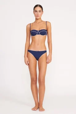 JO BALCONETTE BIKINI TOP  NAVY WHITE