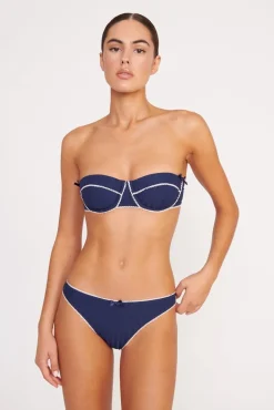 JO BALCONETTE BIKINI TOP  NAVY WHITE