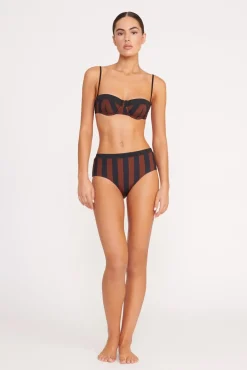 JO BALCONETTE BIKINI TOP  BLACK TAN SEASHORE STRIPE
