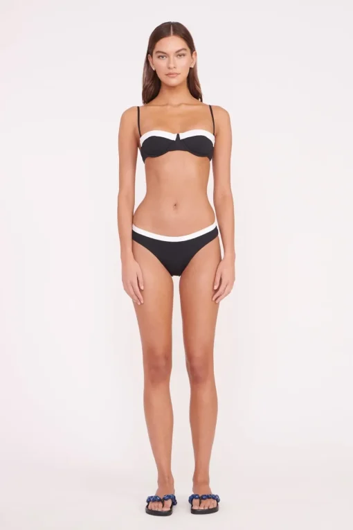 JO BALCONETTE BIKINI TOP  BLACK WHITE