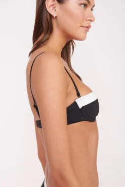 JO BALCONETTE BIKINI TOP  BLACK WHITE