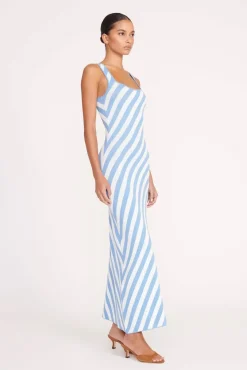 KATIE DRESS  BLUE SEASHORE STRIPE