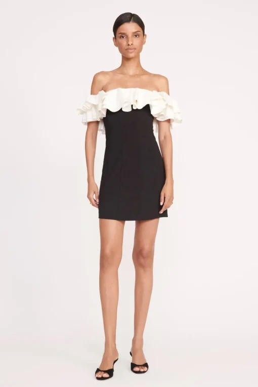 KIARA DRESS  BLACK IVORY