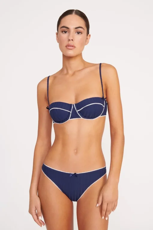 KIT BIKINI BOTTOM  NAVY WHITE